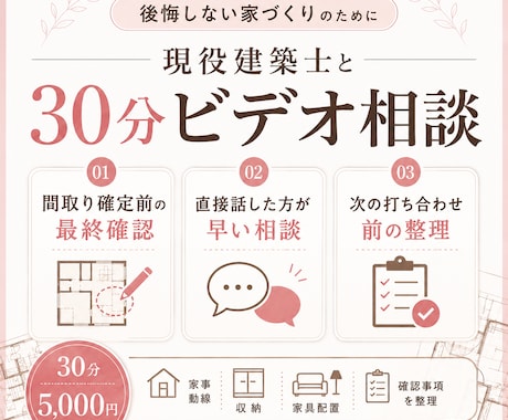 現役建築士が間取りの不安をビデオ相談で整理します イメージ1