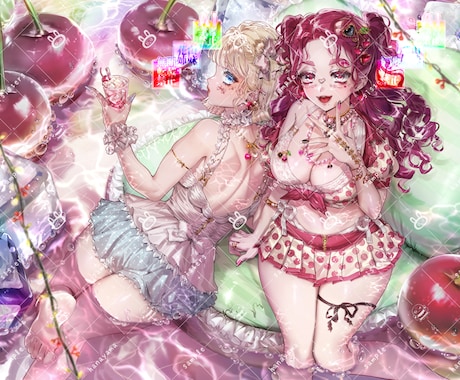 一枚絵・配信イラスト描きます 世界観までこだわった、あなただけの一枚を制作します✨ イメージ2
