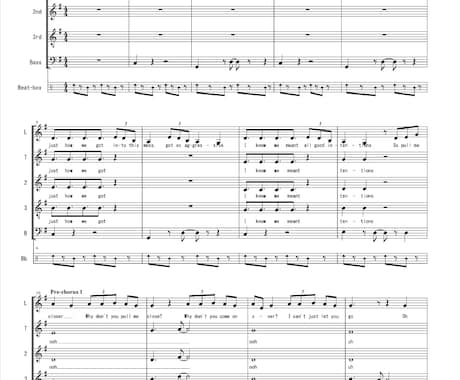 編曲実績80曲超！ご希望のアカペラ楽譜作成します ★歌詞付 / Drum譜入力・難易度調整など柔軟に対応 イメージ2
