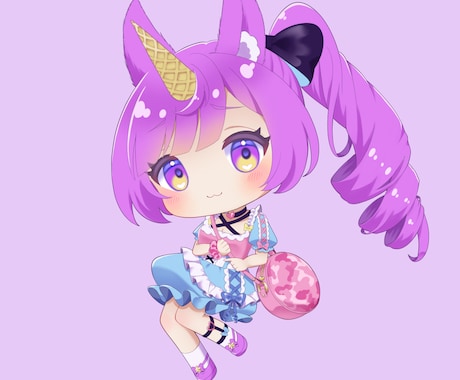 かわいい2頭身キャラ描きます ぷにもちっとかわいい2頭身SDキャラです イメージ2