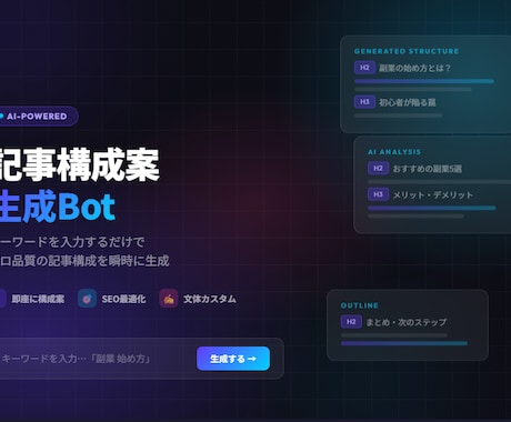 あなた専用のAI Botをプロが作ります 記事生成・LINE Bot・業務自動化なんでも対応OK イメージ1