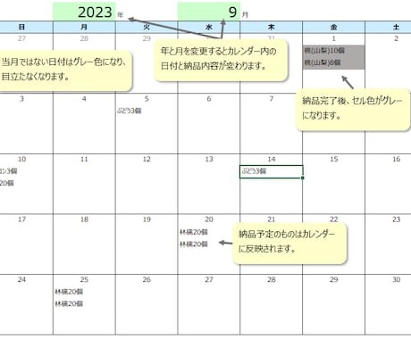 納品カレンダー　担当者別で切り替え機能追加します イメージ1