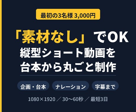 縦型ショート動画を台本から丸ごと制作します 台本から字幕まで。1本で完結、続けられる価格で。 イメージ1