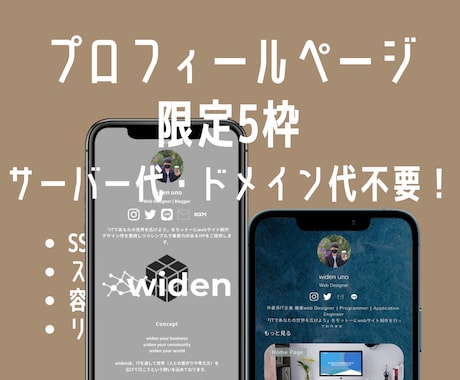 スタイリッシュなプロフィールページを作成します 複数あるSNSリンクを１つのページにまとめ、集客力UP！ イメージ1