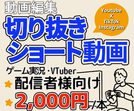 配信の切り抜き動画を制作します 新規の視聴者獲得のため、切り抜き動画を投稿しませんか？ イメージ1