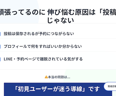 Instagram集客の詰まりを確認します 投稿以前に、設計で止まっている原因を見つけます イメージ2