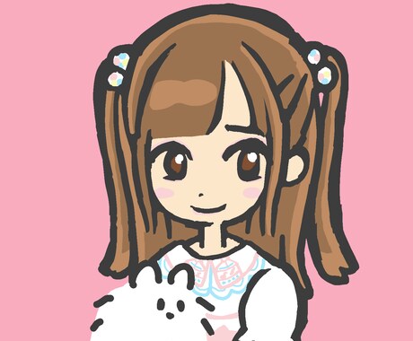 SNSアイコンに使えるにがおえ描きます ゆるキャラと一緒にシンプルでかわいいにがおえかきますよ イメージ2
