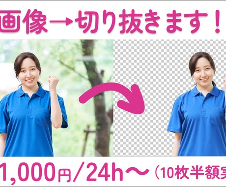 面倒な画像切り抜きを代行します Photoshop未契約でも安心♪.pngによる切り取り納品 イメージ1