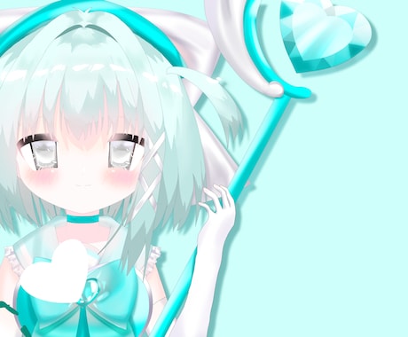 立ち絵、簡易背景付き一枚絵描きます 魔法少女、メイド、量産型、水色、ピンク、可愛いものが得意 イメージ1