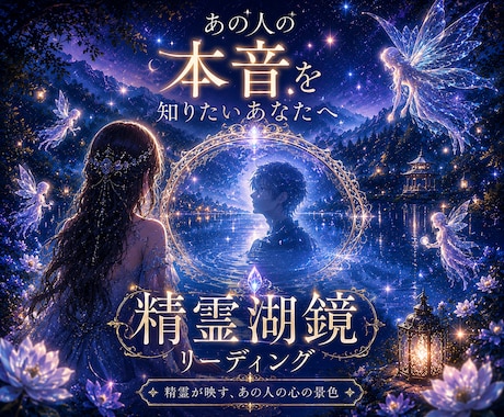 あの人の気持ち・本音を霊視で読み解きます 精霊湖鏡リーディング｜湖面に映る心の奥まで丁寧にお伝えします イメージ1