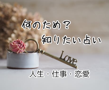 何のため？あなた様が知りたい〇〇な事を鑑定致します 使命・人生・仕事・恋愛について、どうしてなのか？意味を占う☆ イメージ1