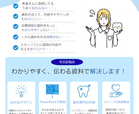 歯科の患者説明資料を作成します TC経験者がわかりやすい資料に改善します イメージ2