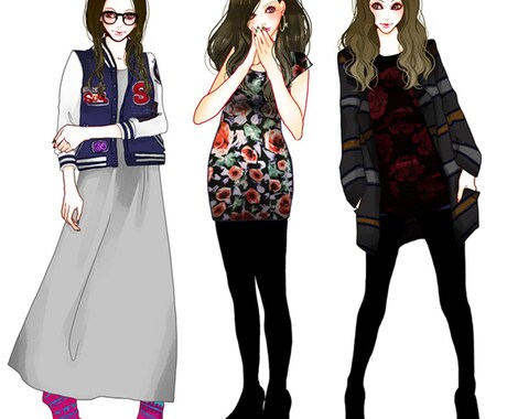 ファッション似顔絵かきます あなたの全身コーデの似顔絵を描きます イメージ2