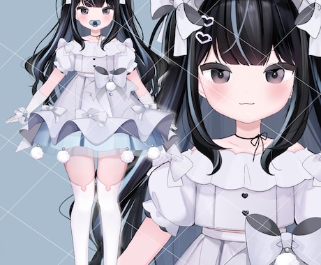 パーツ分け済みのPSDデータになります 【Live2D用PSDデータ】ロリータ衣装の女の子 イメージ2