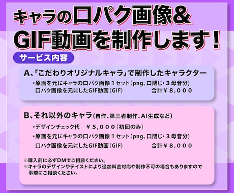 キャラが喋る！口パク画像&GIF動画制作します 解説動画に使える口パク差分とGIF動画のセット！ イメージ2