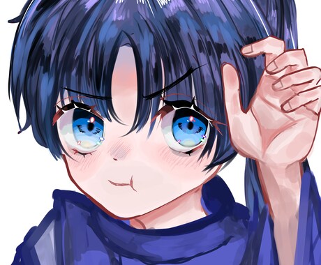 可愛いアイコン描きます きらきらおめめの可愛いイラストです イメージ1