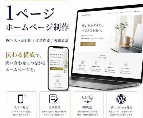 個人事業主向け1ページHPを制作します イメージ1