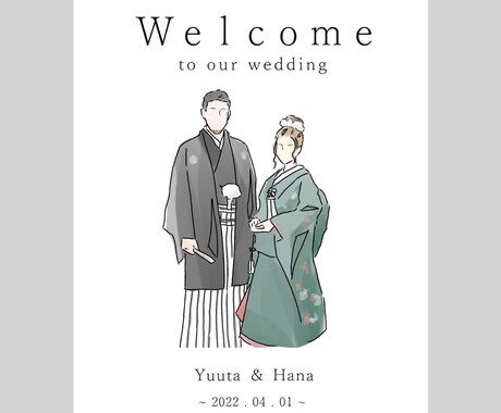 ウェルカムボードイラスト作成します 結婚式のウェルカムスペースに♪ イメージ1