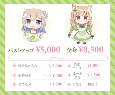 Vtuber配信向けゆるふわSDミニキャラ描きます 商用利用OK！SNS・配信・グッズ・プレゼントに♪可愛いSD イメージ2