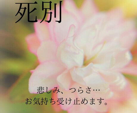 死別の悲しみ、つらさ…お話伺います 【死別、看取り経験有】あなたのお気持ち受け止めます。 イメージ1