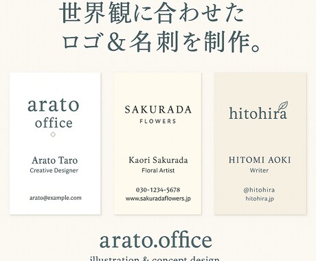 ロゴ＋名刺デザインを丁寧に制作します 世界観に合わせた印象的なロゴと名刺をデザイン イメージ1