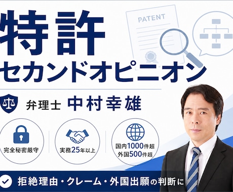 特許のセカンドオピニオンを弁理士が提供します AI・量子・暗号・IT発明を25年以上の実務経験から再検証 イメージ1