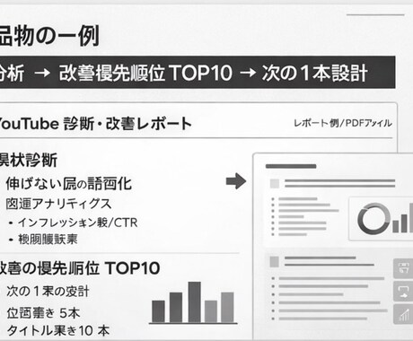YouTubeを診断し改善の優先順位を提示します 伸びない原因を言語化し次の1本まで設計 イメージ2