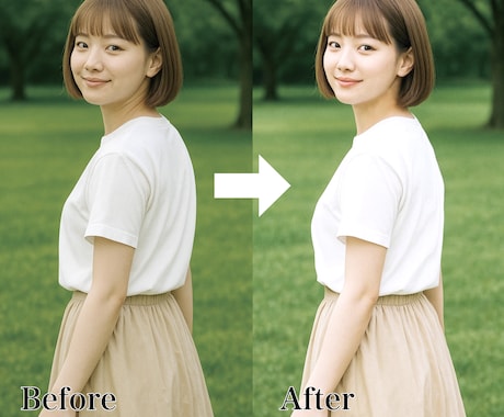 人物写真レタッチ【ナチュラル上品仕上げ】承ります 丁寧なレタッチで、加工感のない自然で綺麗な写真にします。 イメージ2