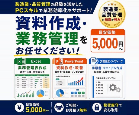 ExcelVBAで改善・自動化アイテム作成します 「あわよくばこう出来たらいいなぁ」の実現をサポートします！ イメージ1