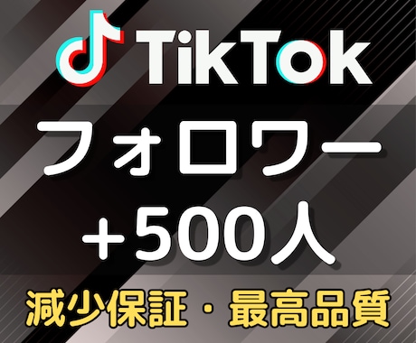 TikTokのフォロワー500人以上増やします 格安で最高品質をお届け★伸びる拡散や宣伝で増加します★ イメージ1