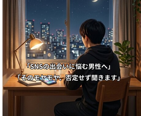 SNSの出会いに悩む男性へ｜どんな話しもお聞きます SNSで女性と仲良くなりたいのに、うまくいかない方へ イメージ1