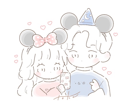 2人用♡写真なし◎オリジナルイラストをお描きします 写真なしの方も◎あなただけのイラストをプレゼント イメージ2