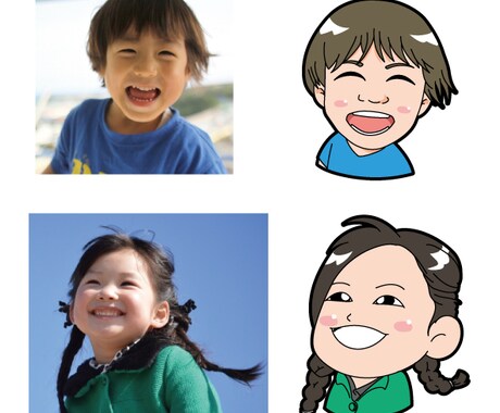 写真からほんわか、かわいいシンプルな似顔絵描きます かわいくシンプルなイラストです イメージ2
