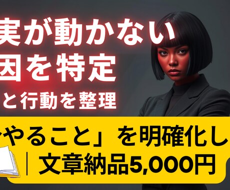現実が動かない原因を特定│思考と行動を整理します 「今やること」を明確化します｜文章納品5,000円 イメージ1