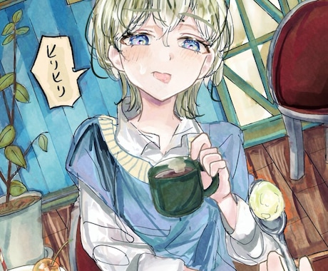 可愛い女の子の厚塗りを描きます イメージ1