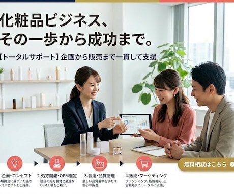 化粧品の企画から開発マーケティングをサポートします 【商品開発・マーケティング支援】企画から販売までフルサポート イメージ1