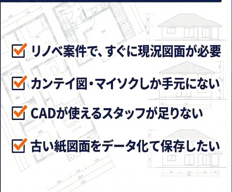 最短1日！建築士がPDF・JPEGをCAD化します マンション・戸建ての間取りトレース。JWW・DXF納品。 イメージ2