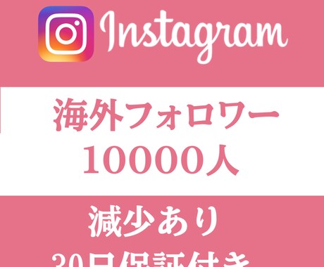 Instagram 10000人フォロワー増えます 30日保証　作業開始から平均10分で完了 イメージ1