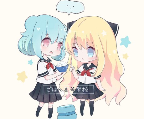 イラスト制作、Pv制作します 絵柄がかわいい系です。ちびキャラとくい～ イメージ2