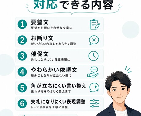 要望文・お断り文・催促文を作成します やわらかく伝えつつ、必要な内容はきちんと届けます イメージ2