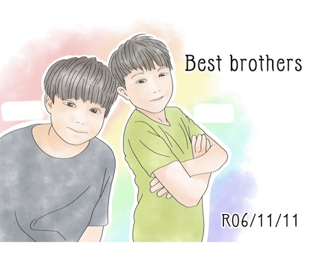 お写真を元に暖かみのある似顔絵イラストを描きます お誕生日などの記念日やウェルカムボードに◎ データ納品 イメージ1