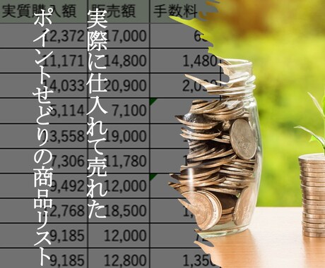 ポイントせどりの商品リスト販売します 実際に2021年に仕入て売れた商品リストとその分析データです イメージ1