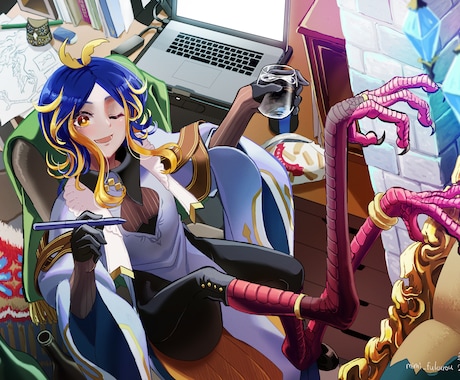 キャライメージに合ったイラスト全般描きます ちょっぴり重厚感のあるアニメ風イラストが得意です！ イメージ1