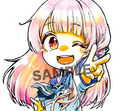 アイコン等に最適なSDキャラを描きます 丁寧なヒアリングを元に、アナログで制作します！ イメージ1