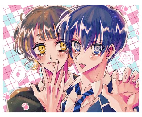 SNS等のアイコン作成致します 少しレトロチックでキラキラなイラストが得意です(☆꒳☆) イメージ1