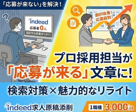 求人原稿、プロ採用担当が添削します 「応募が来ない」を解決。検索対策とプロの文章で劇的改善！ イメージ1
