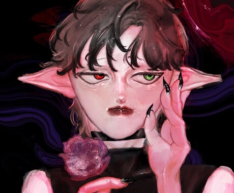SNS･配信用キャラクターイラスト制作します 儚く、中性的なイラストをアイコンや1枚絵にしてお届けします イメージ2