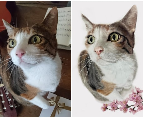 あなたのペット・犬・猫などの似顔絵を描きます 写真のようなリアルな あなたのペットのイラストを製作します イメージ2