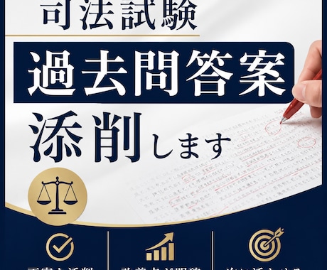 司法試験の過去問答案を丁寧に徹底添削します 合格答案との差を明確にし、改善点を徹底解説します。 イメージ1