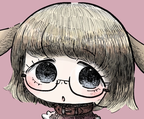 描き込まれた線画の可愛いイラスト制作します アナログ感のある線画でキュートやポップ、雰囲気のある絵も！ イメージ1